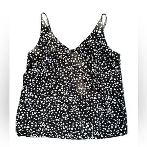 Banana Republic Lined Tank, Size Small, Black with White Spots